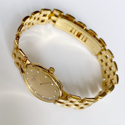 Dior 1990s Bagheera Gold Plated Round Watch