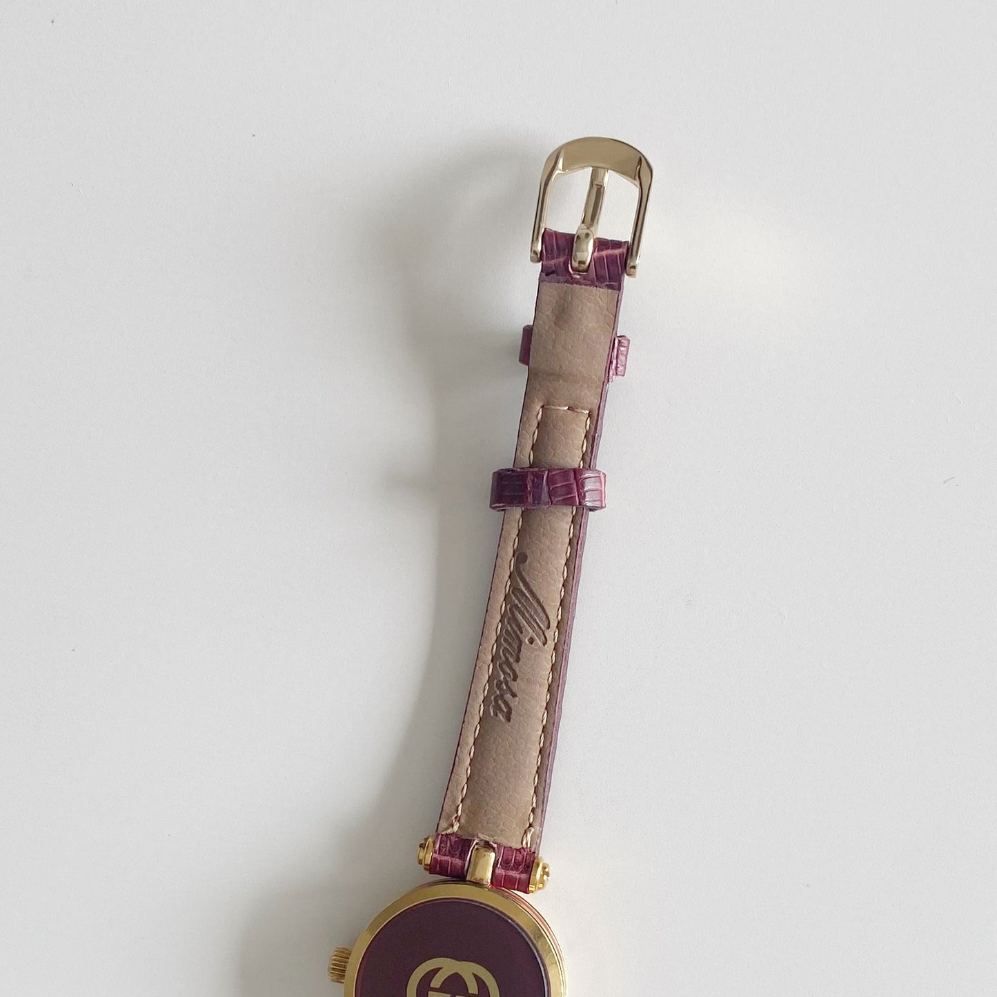 Gucci 1990s Round Dial Gold Plated Watch