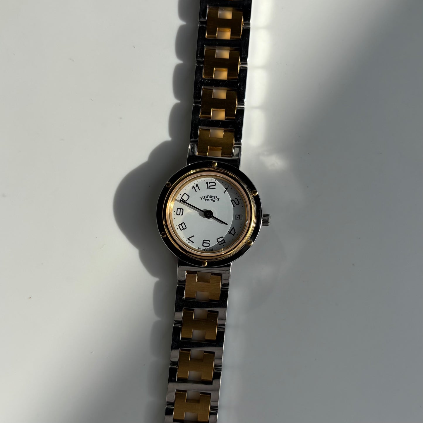 Hermes 1990s Clipper Two Tone Watch
