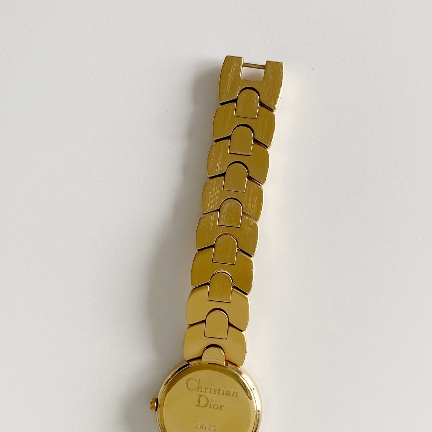 Dior 1990s Black Dial Gold Plated Watch