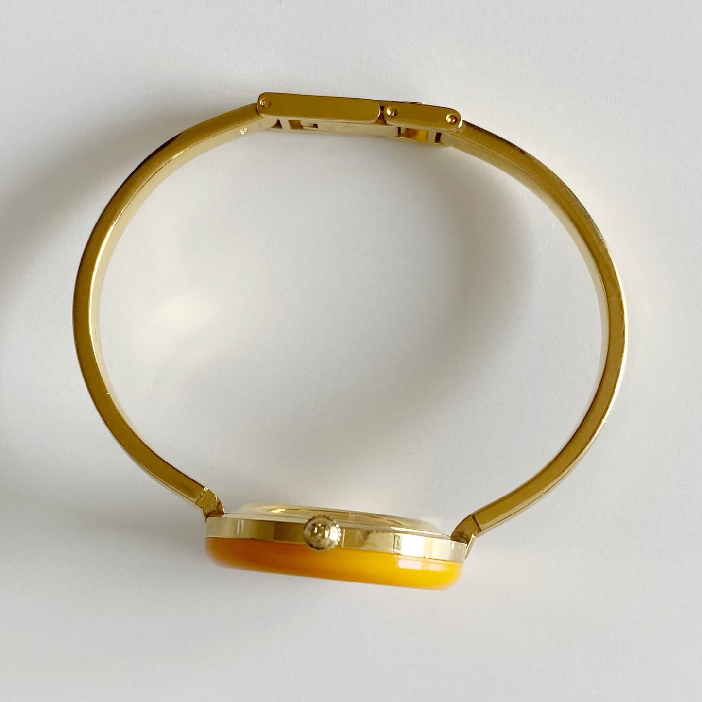 Gucci 1990s Interchangeable Bezel Gold Plated Bangle Watch with 12 bezels, case