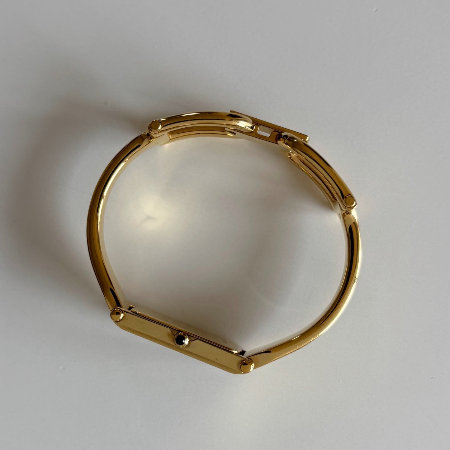 Gucci 1990s Gold Dial Gold Plated Bangle Watch (Small)