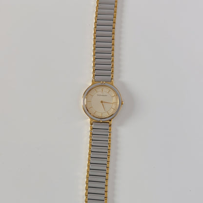 Yves Saint Laurent 1990s Round Dial Gold Plated Two Tone watch (Large)