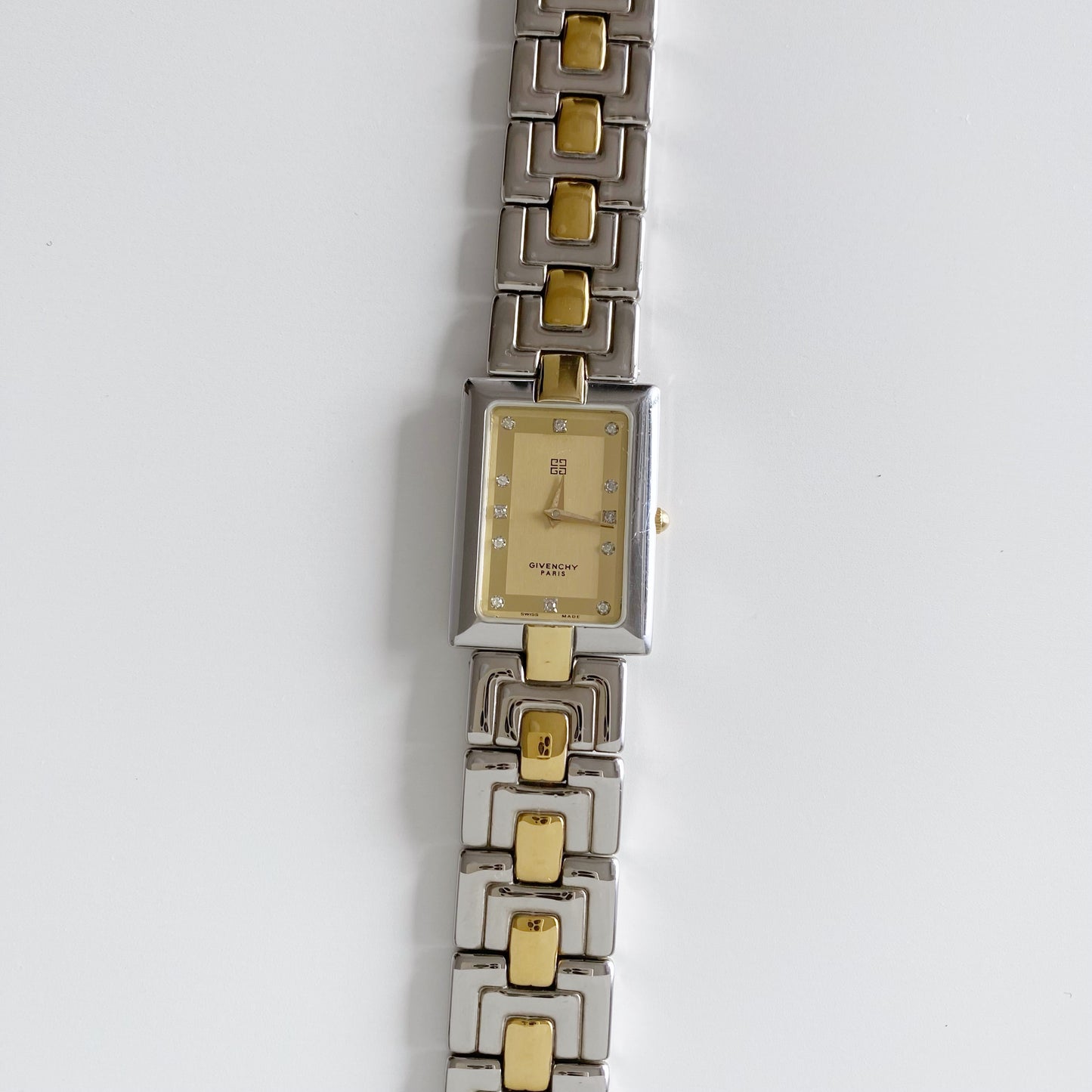 Givenchy 1990s Tank Two Tone Watch