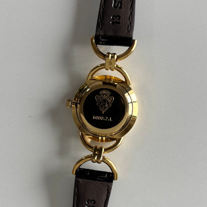Gucci 1990s Gold Dial Horsebit Gold Plated Watch