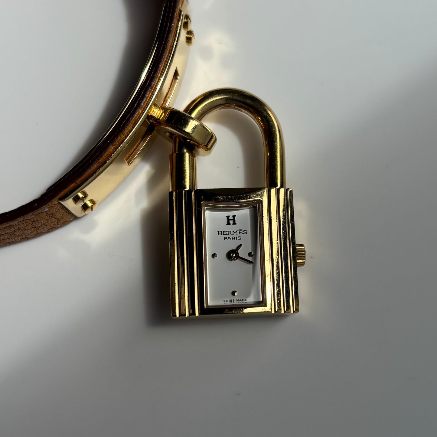 Hermes 1990s Kelly Gold Plated Watch