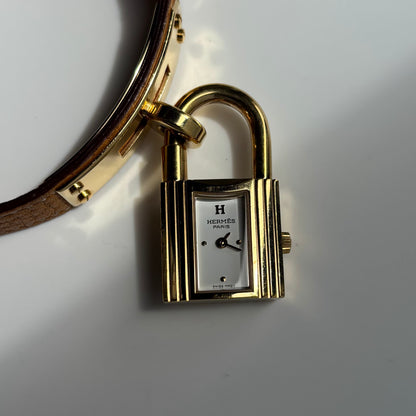Hermes 1990s Kelly Gold Plated Watch