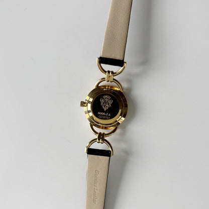 Gucci Round Dial Horsebit Gold-Plated Watch