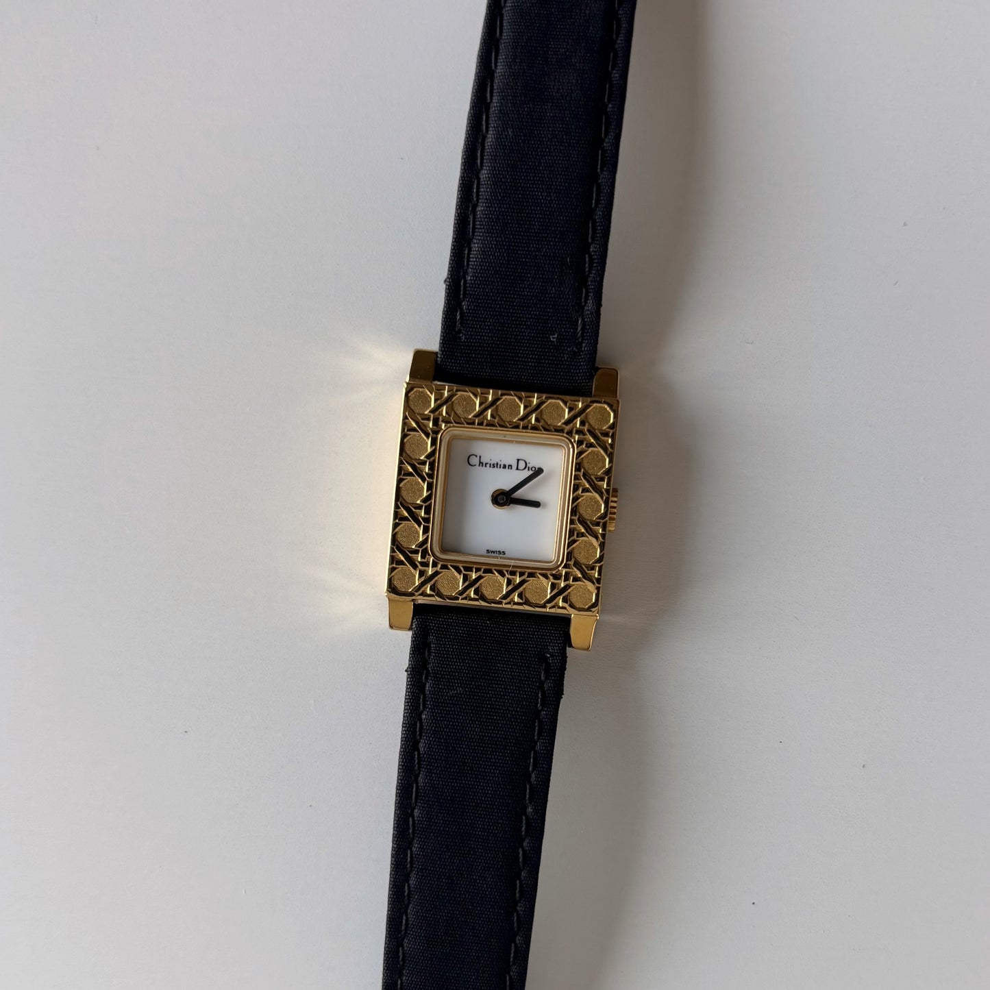 Dior 1990s La Parisienne Interchangeable Strap Gold Plated Watch with 3 straps