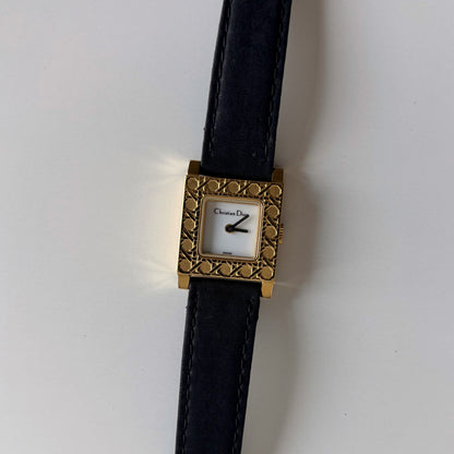 Dior 1990s La Parisienne Interchangeable Strap Gold Plated Watch with 3 straps