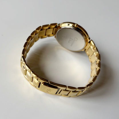 Dior 1990s Date Round Dial Gold Plated Watch (Large)