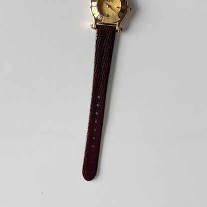 Gucci 1990s Round Dial Gold Plated Watch