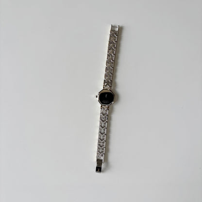 Yves Saint Laurent 1990s Octagon Gold Plated Two Tone Watch