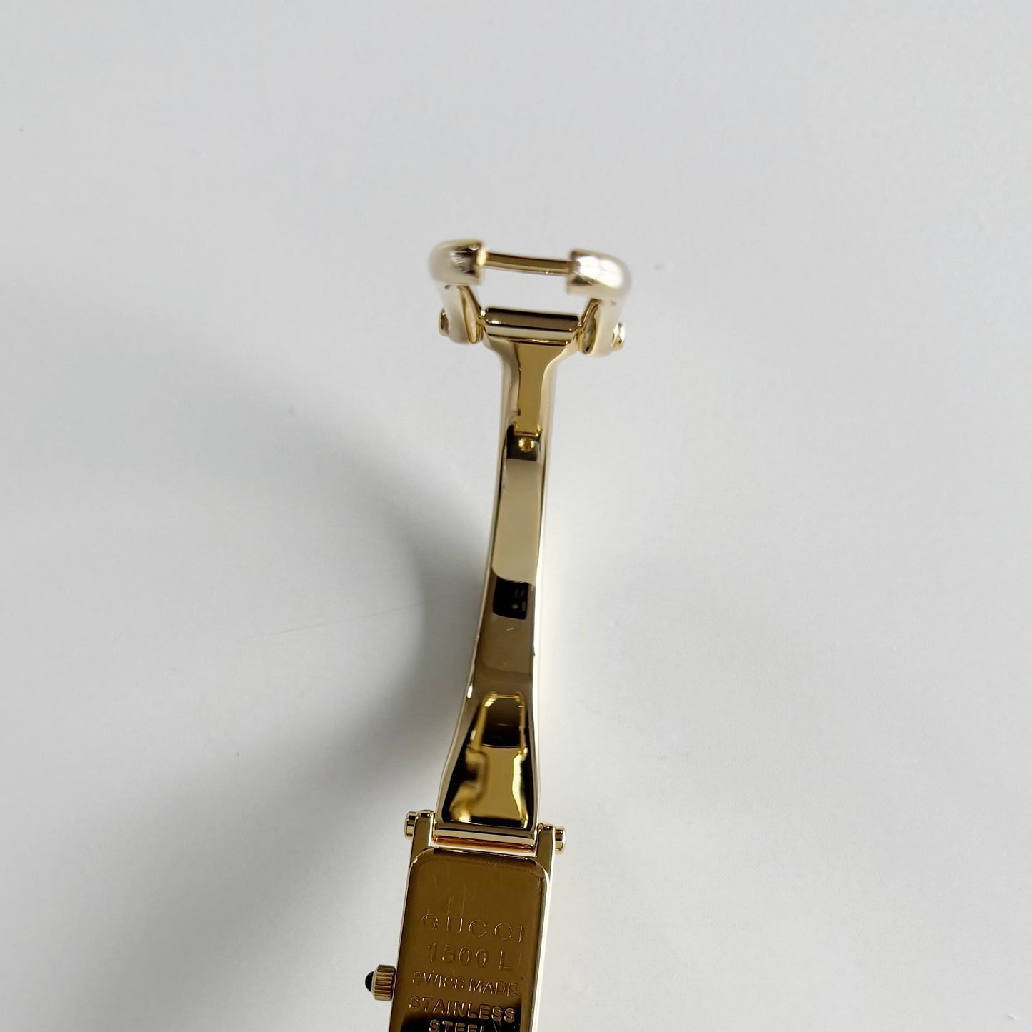 Gucci 1990s  Gold Dial Gold Plated Bangle Watch