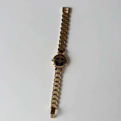 Fendi 1990s Seashell Dial Gold Plated Watch