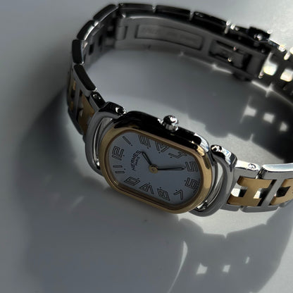 Hermes 1990s Rallye Two Tone Watch
