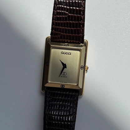 Gucci 1980s Tank Gold Plated Watch (Large)