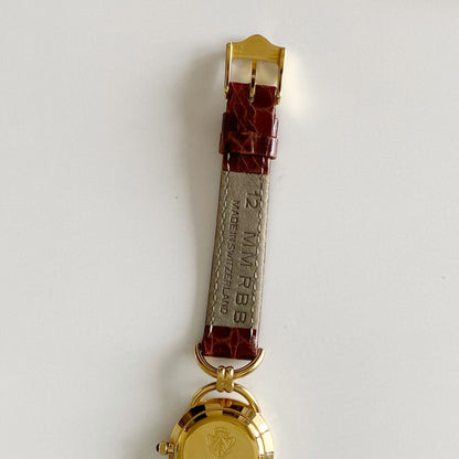 Gucci 1990s Gold Plated Round Dial Horsebit Watch