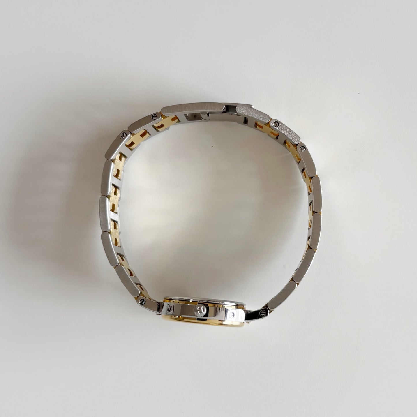 Hermes 1990s Clipper Date Round Dial Two Tone Watch