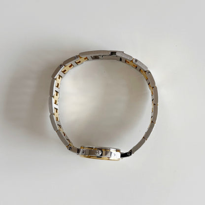 Hermes 1990s Clipper Date Round Dial Two Tone Watch