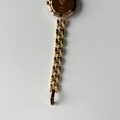 Gucci 1990s Interchangeable Bezel Gold Plated Rice Chain Watch with 6 bezels, case (160mm)