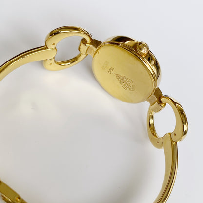 Gucci 1990s Seashell Dial Gold Plated Bangle Watch