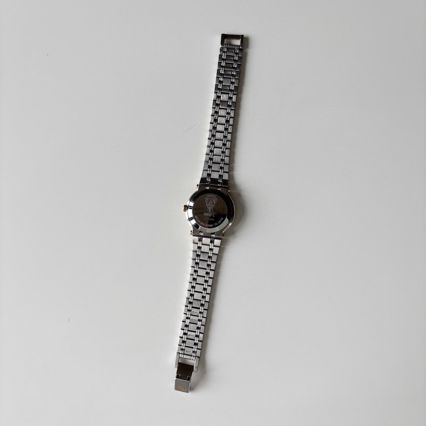 Gucci 1990s Date Round Dial Two Tone Gold Plated Watch