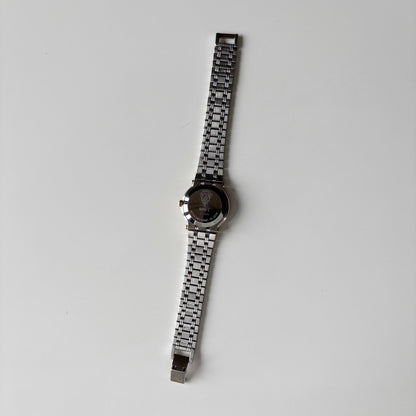 Gucci 1990s Date Round Dial Two Tone Gold Plated Watch