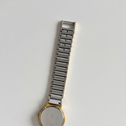 Yves Saint Laurent 1990s Round Dial Two Tone Watch