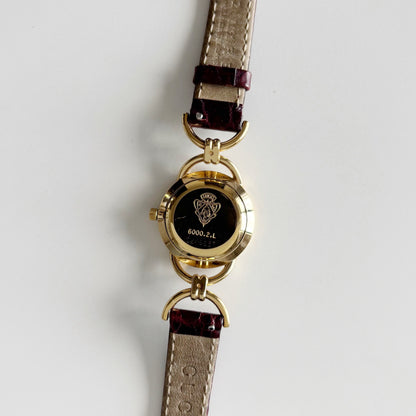 Gucci 1990s Seashell Dial Gold Plated Horsebit Watch