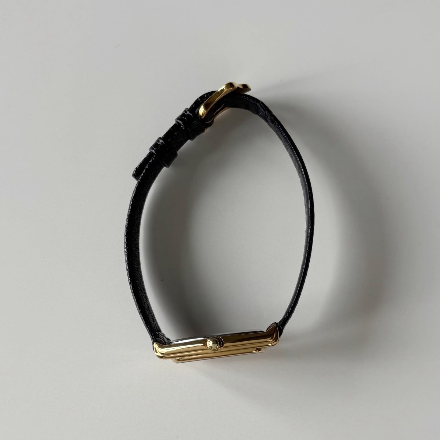 Celine 1980s Black Dial Gold Plated Watch