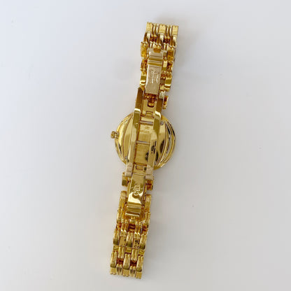 Dior 1990s Bagheera Gold Plated Round Watch