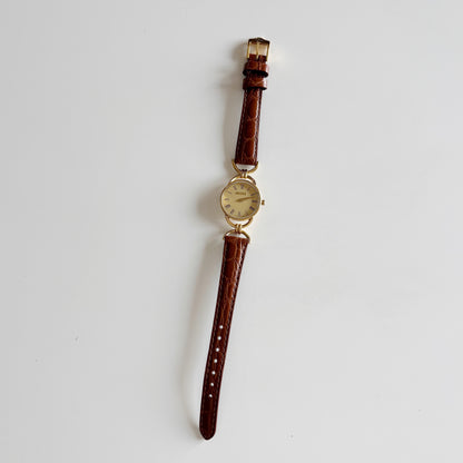 Gucci 1990s Round Dial Gold Plated Watch