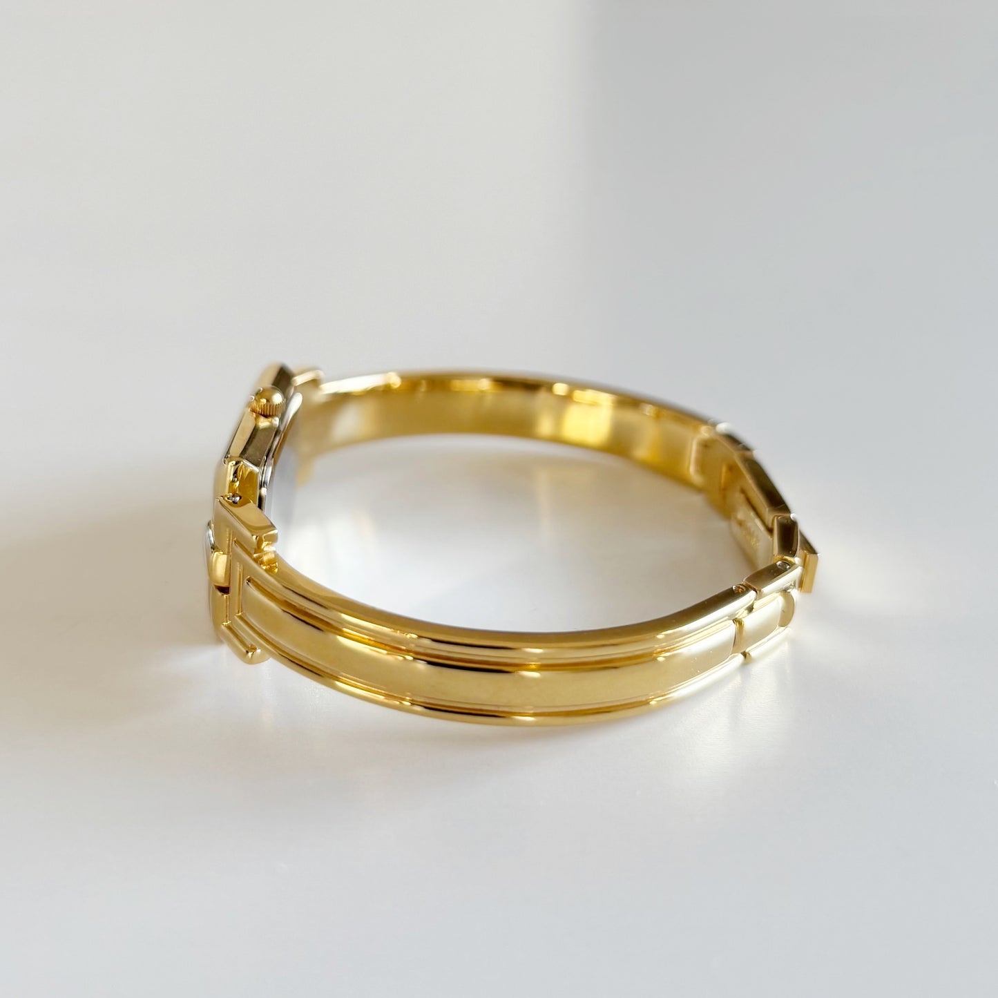 Givenchy 1990s Rectangular Dial Gold Plated Bangle Watch