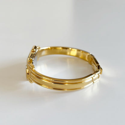 Givenchy 1990s Rectangular Dial Gold Plated Bangle Watch