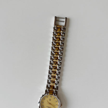 Givenchy 1990s Round Dial Two Tone Watch