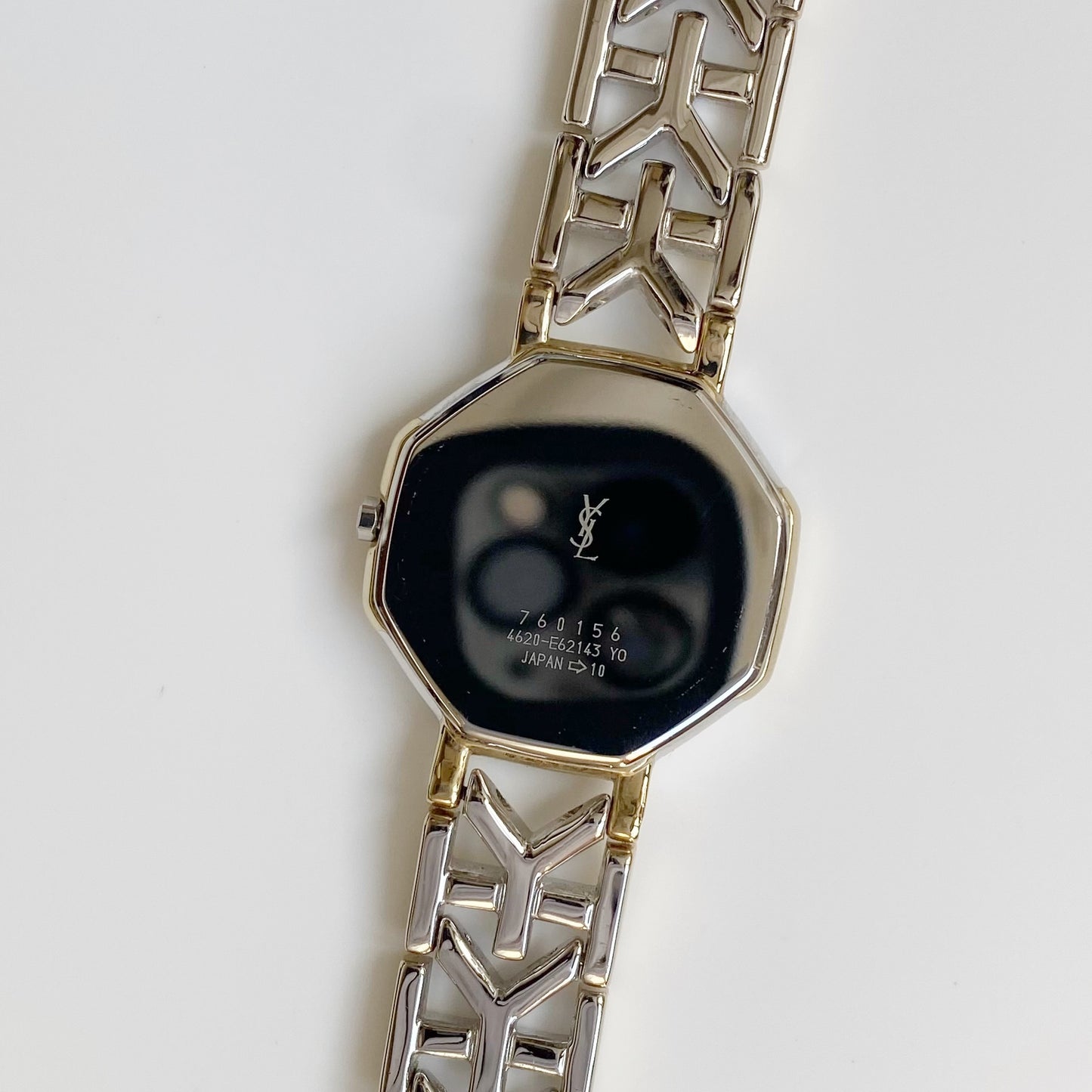 Yves Saint Laurent 1990s Octagon Two Tone Watch