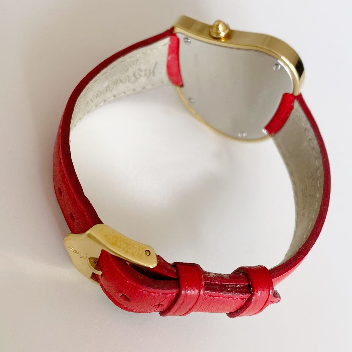 Yves Saint Laurent 1990s Heart Shaped Gold Plated Watch