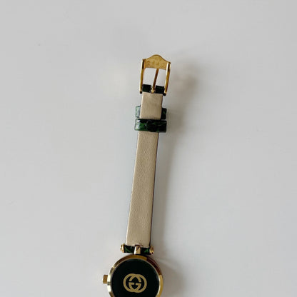 Gucci 1990s Sherry Round Dial Green Watch