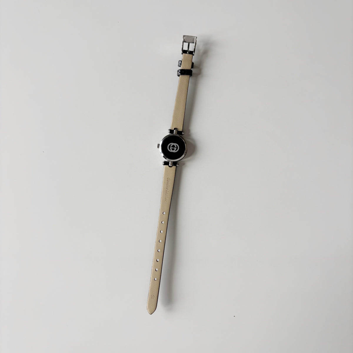 Gucci 1990s Round Dial Stainless Steel Watch