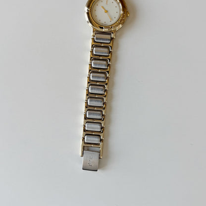 Yves Saint Laurent 1990s Round Dial Two Tone Watch