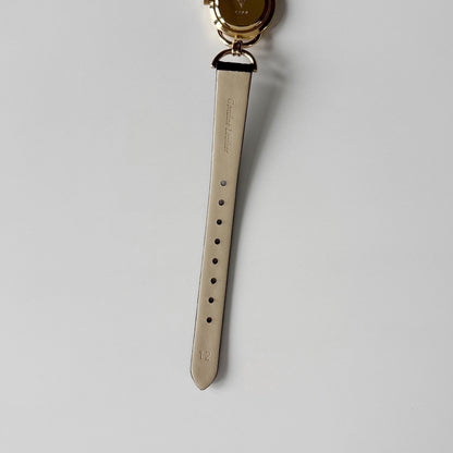 Gucci 1980s Round Dial Horsebit Gold Plated Watch