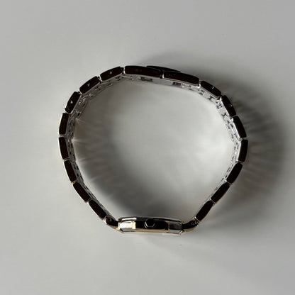 Yves Saint Laurent 1990s Octagon Gold Plated Two Tone Watch