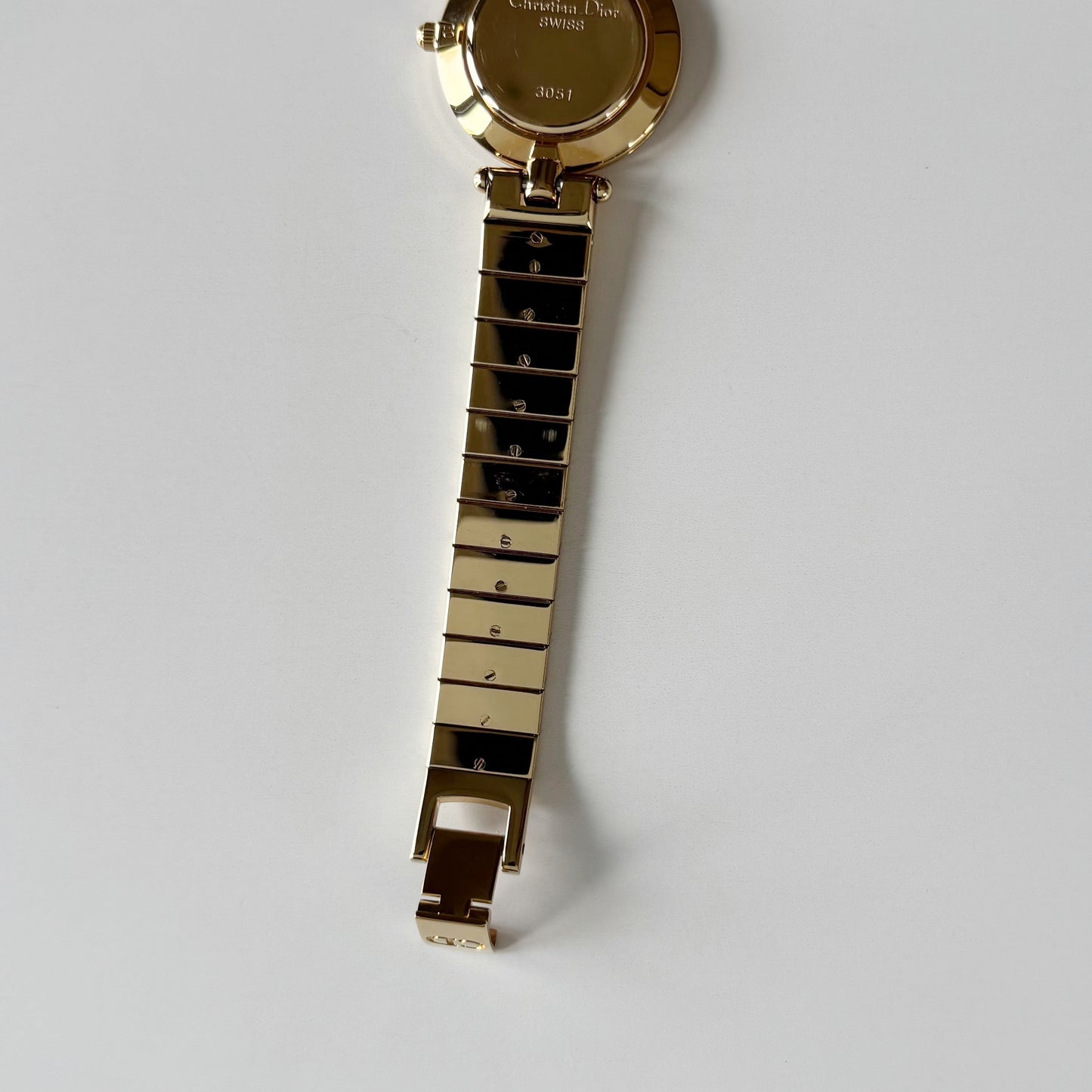 Dior 1990s Round Dial Gold Plated Watch