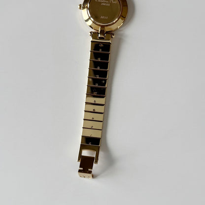 Dior 1990s Round Dial Gold Plated Watch