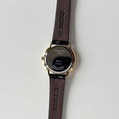 Dior 1990s Round Dial Gold Plated Watch