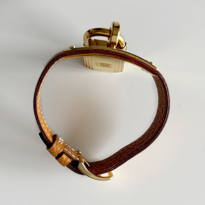 Hermes 1990s Kelly Gold Plated Watch