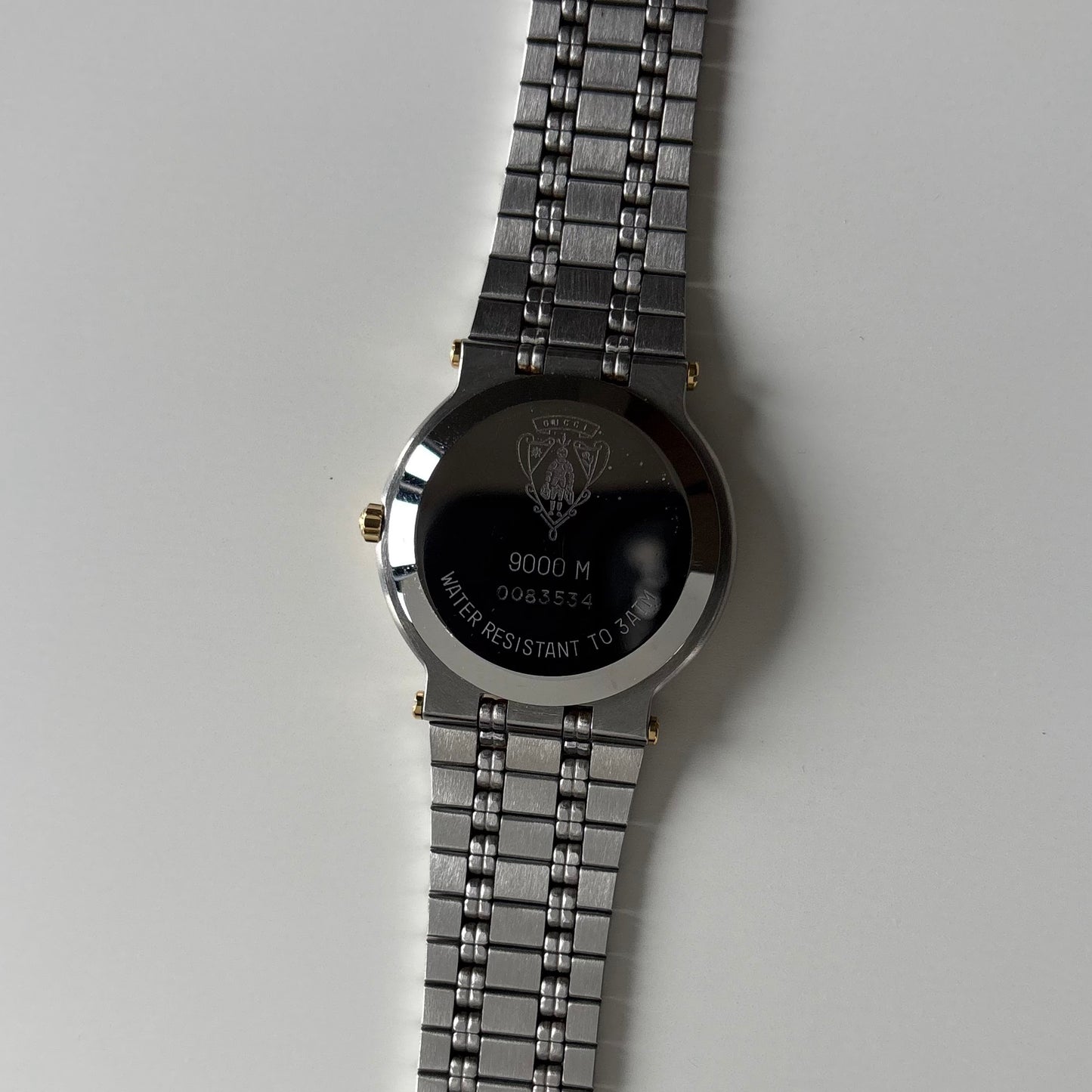 Gucci 1990s Date Round Dial Two Tone Watch (Large)