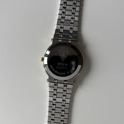Gucci 1990s Date Round Dial Two Tone Watch (Large)