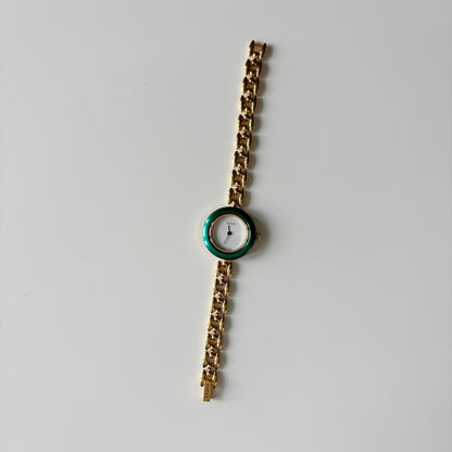 Gucci 1990s Interchangeable Bezel Gold Plated Rice Chain Watch with case, 6 bezels (160mm)